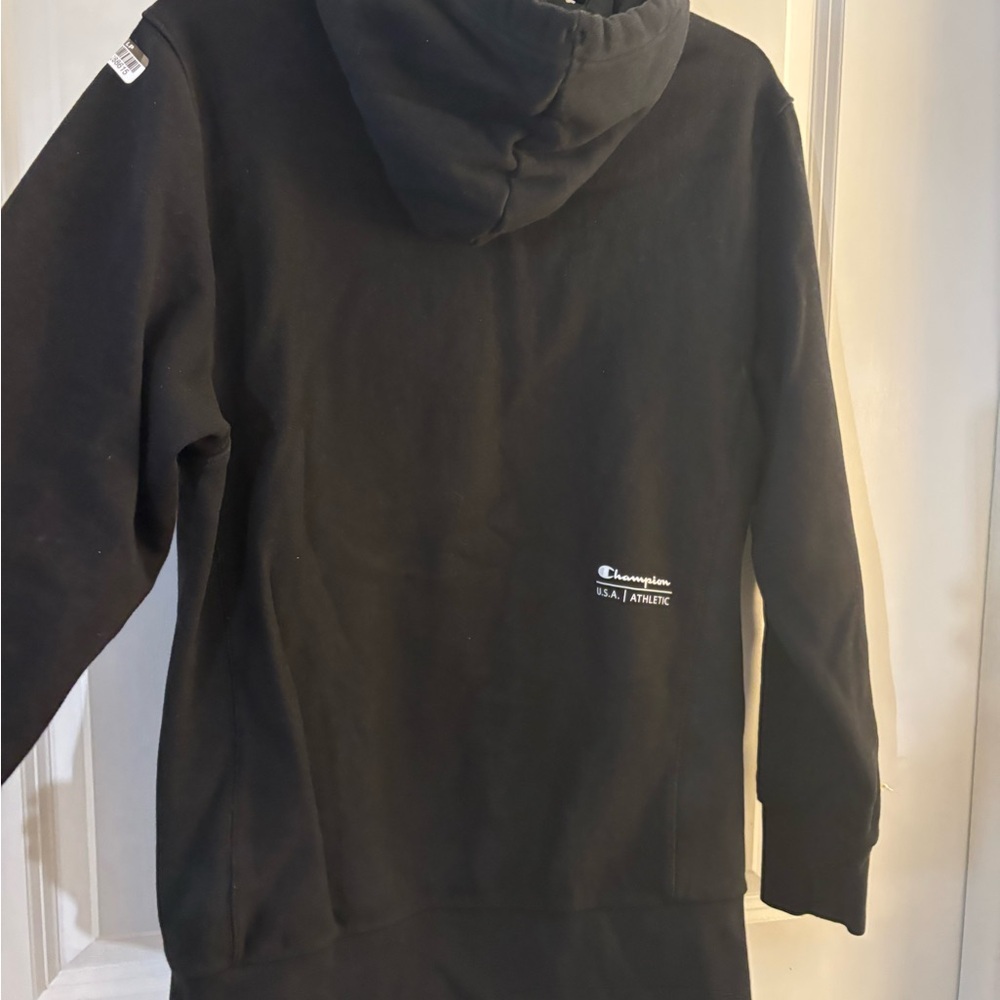 Champion Black Hoodie with White Logo sz small - Picture 3 of 7